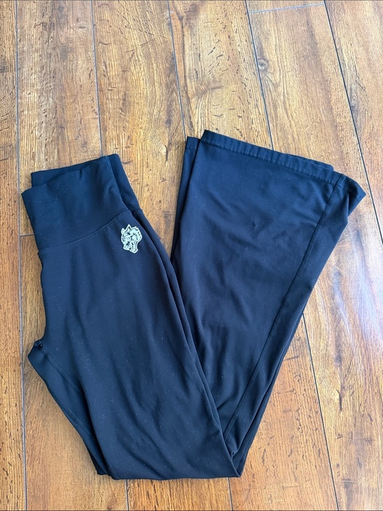 Darc Sport Pants - Darc Sport Black Boot Cut Flare Women's Pants with Embroidered Crest